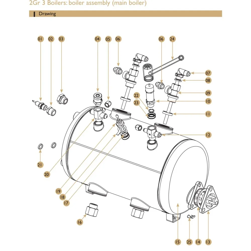 Detailed Technical Blueprint for ExpoBar Carat Coffee Machine Components
