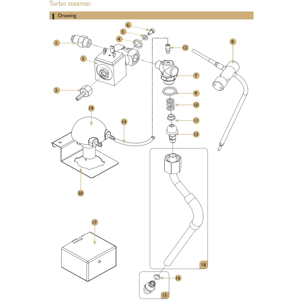 Detailed Technical Blueprint for ExpoBar Carat Coffee Machine Components