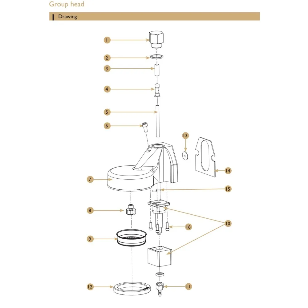 Detailed Technical Blueprint for ExpoBar Carat Coffee Machine Components