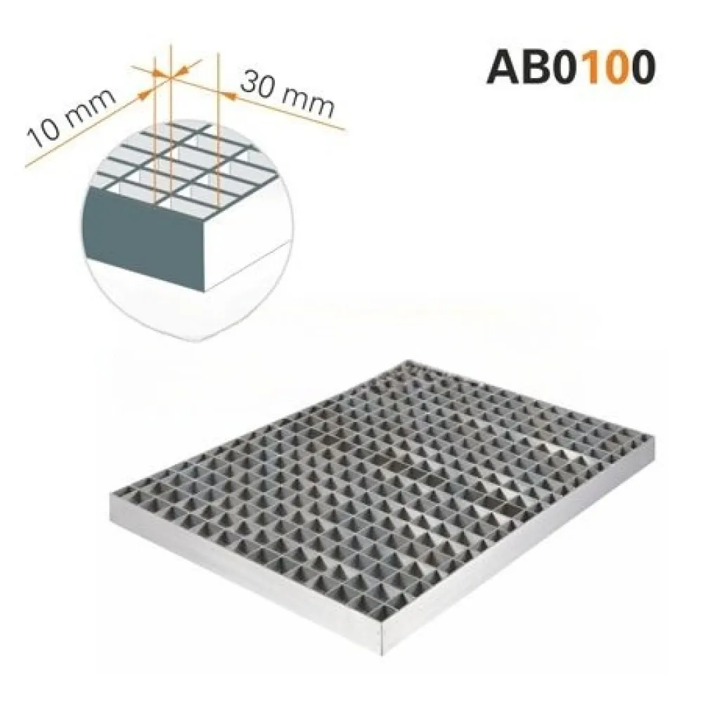 Pramoninės grindų drenažo grotelės 30×10 mm