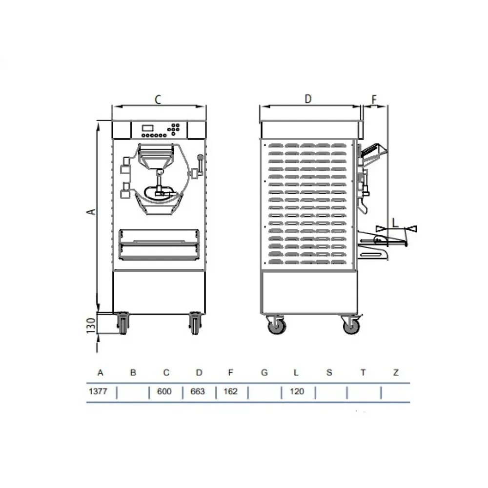 Professional Horizontal Ice Cream Batch Freezer HBX400