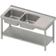Versatile Steel Table with Dual Sinks