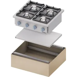 Gāzes plīts ar 4 degļiem 800 22,5 kW