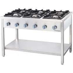 Gāzes plīts ar 6 degļiem 1200 36,5 kW