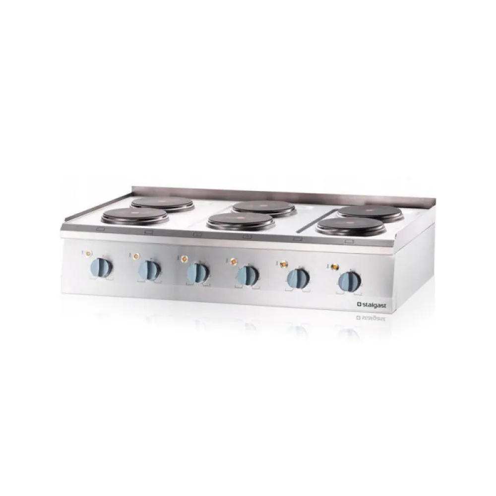 High-Performance Electric Cooktop with Six Stainless Heating Plates