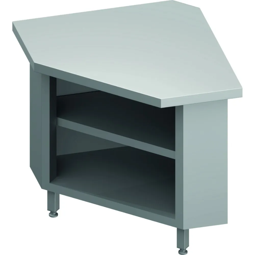 Compact Steel Corner Table with Shelf Storage Compact Steel Corner Table with Shelf Storage