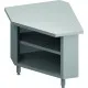 Compact Steel Corner Table with Shelf Storage Compact Steel Corner Table with Shelf Storage