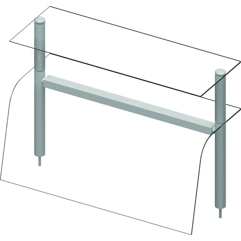 Double-Sided Curved Glass Display - 1122mm