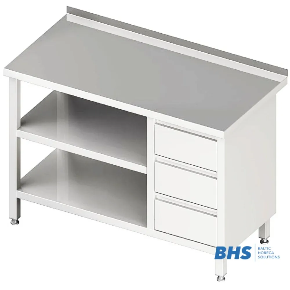 Table multifonctionnelle avec tiroirs et étagères