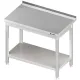 Modern Stainless Steel Table with Integrated Shelf
