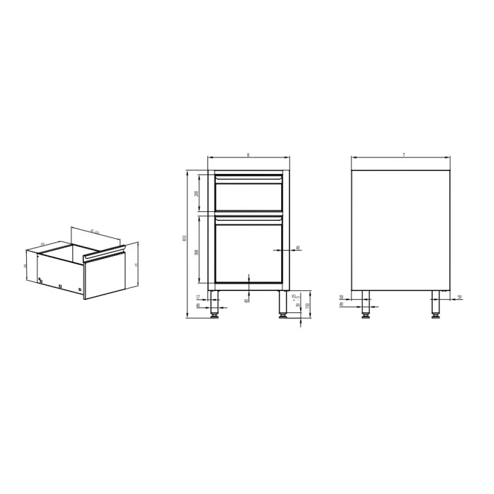 Modern Drawer Cupboard - H-810 mm for Every Room