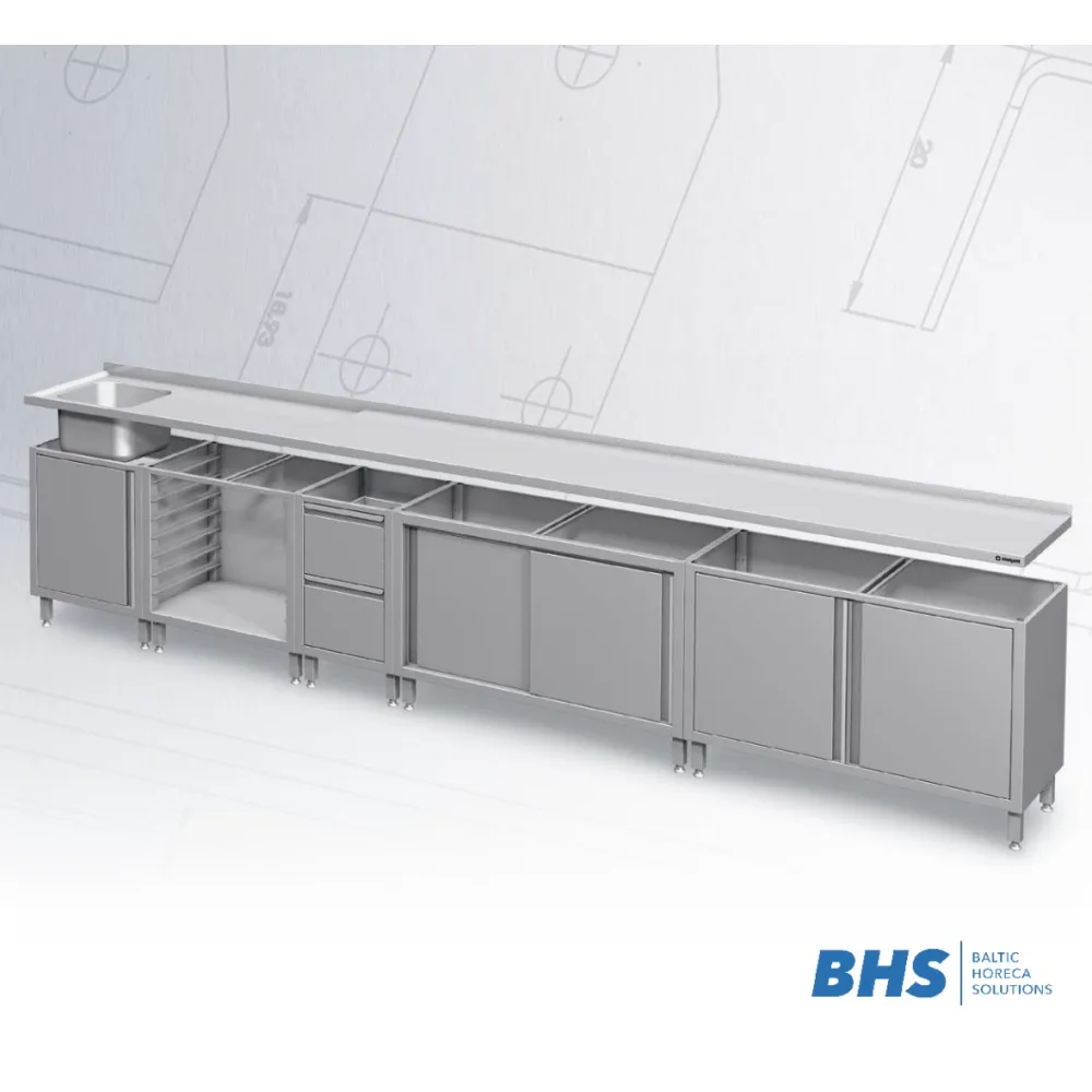 Compact Under-Sink Cabinet with Wing Doors - H-810 mm