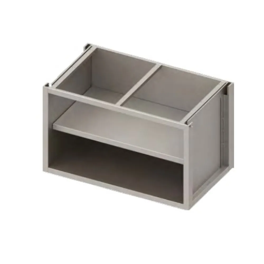 Sleek Open Cabinet with Two Shelves - 660mm Height