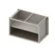 Sleek Open Cabinet with Two Shelves - 660mm Height