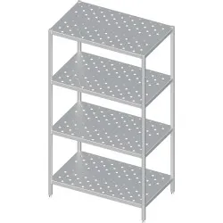 Easy assemble perforated  shelf H- 1800mm , depth 500 mm