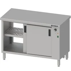 Une table avec une armoire chaleureuse avec une porte coulissante Pass-Through 1200