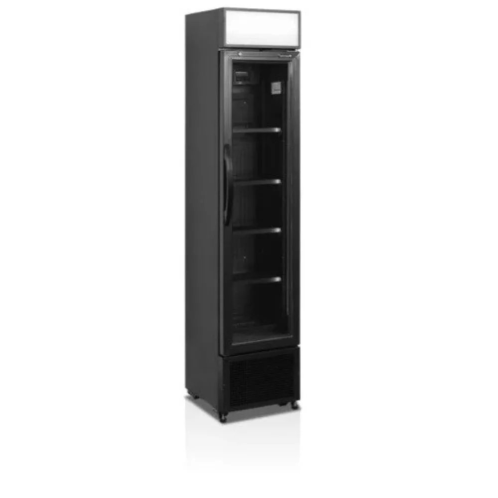 Elegant Black Refrigerator for Limited Spaces