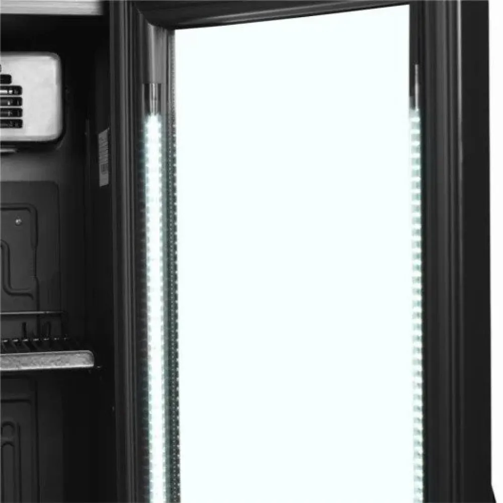 Elegant Black Refrigerator for Limited Spaces