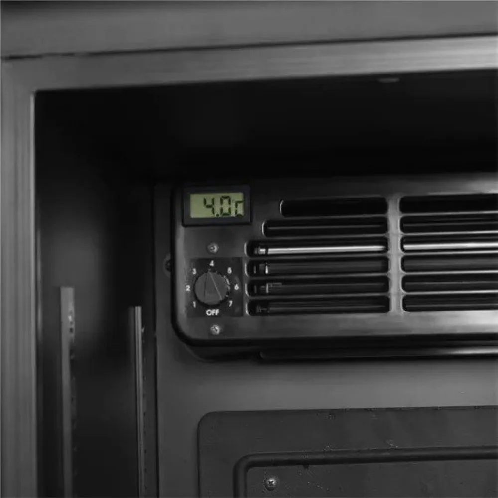 Elegant Black Refrigerator for Limited Spaces