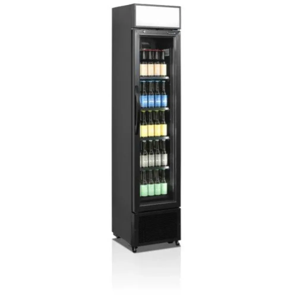 Elegant Black Refrigerator for Limited Spaces