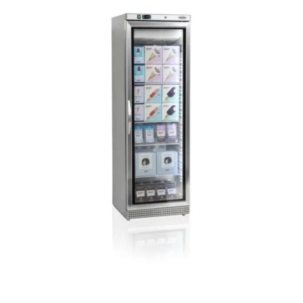 Versatile Glass Door Freezer with Stainless Steel Finish