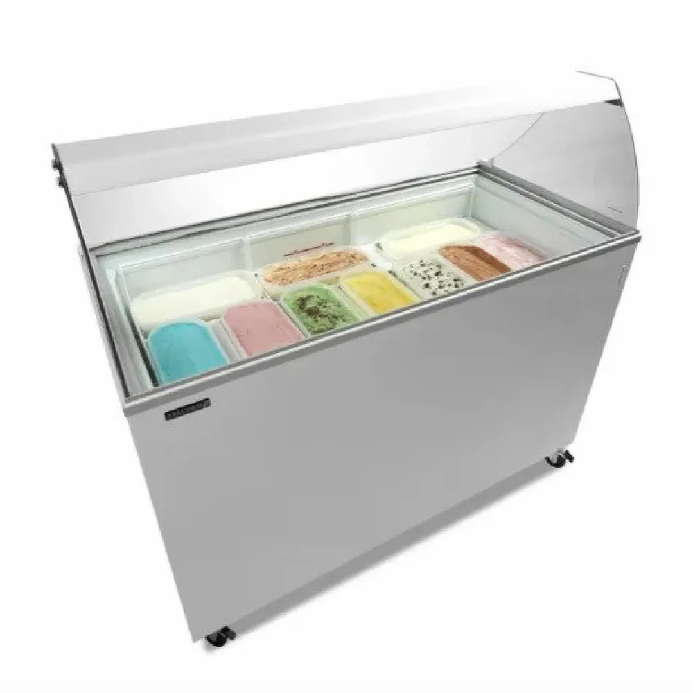 Congélateur à crème glacée 350L avec verre incurvé Congélateur à crème glacée 350L avec verre incurvé