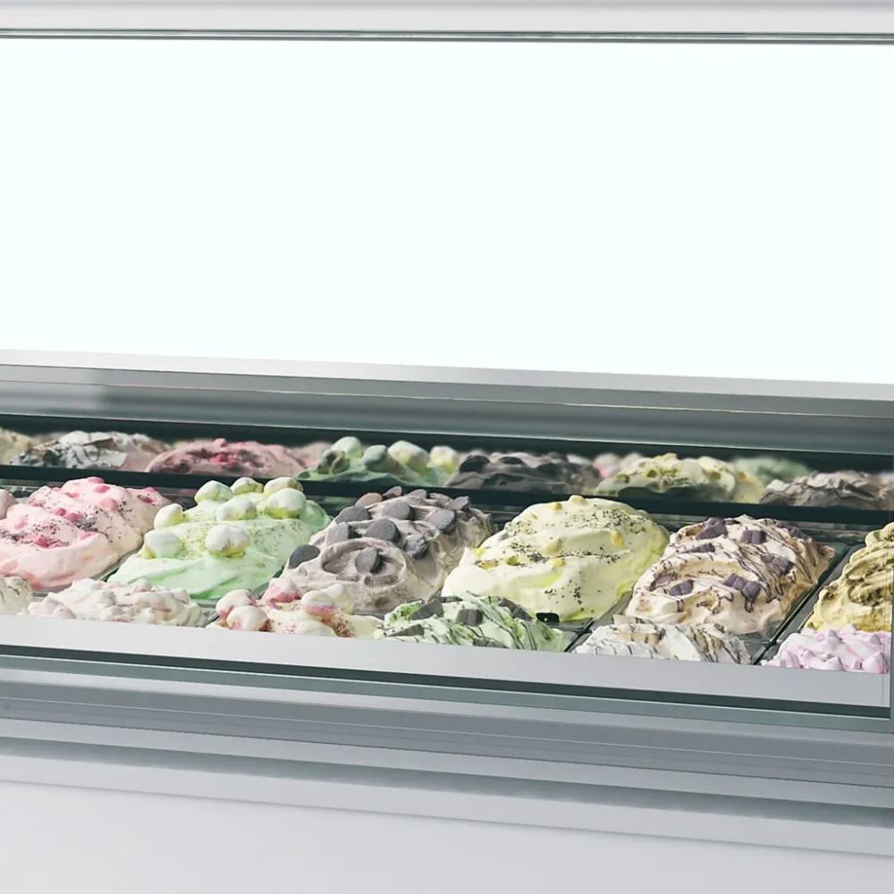 Vitrine Gelato 1,07 m² avec Verre Arrondi