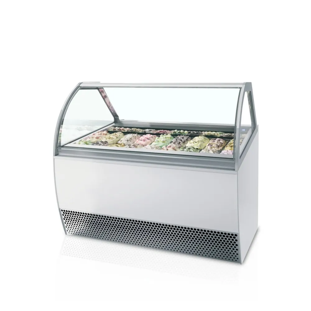 Vitrine Gelato 1,07 m² avec Verre Arrondi