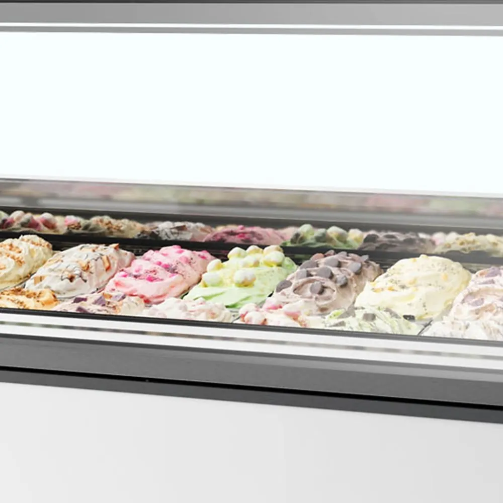 Vitrine de Crème Glacée avec Verre Plat Millennium ST24