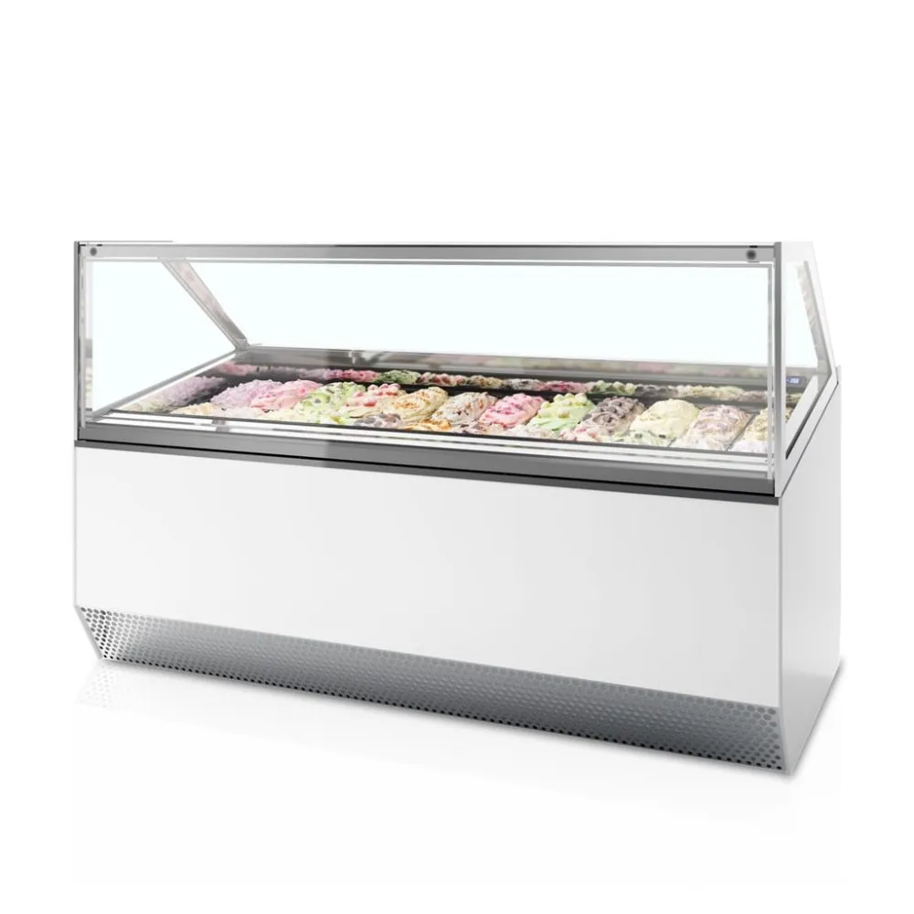 Vitrine de Crème Glacée avec Verre Plat Millennium ST24