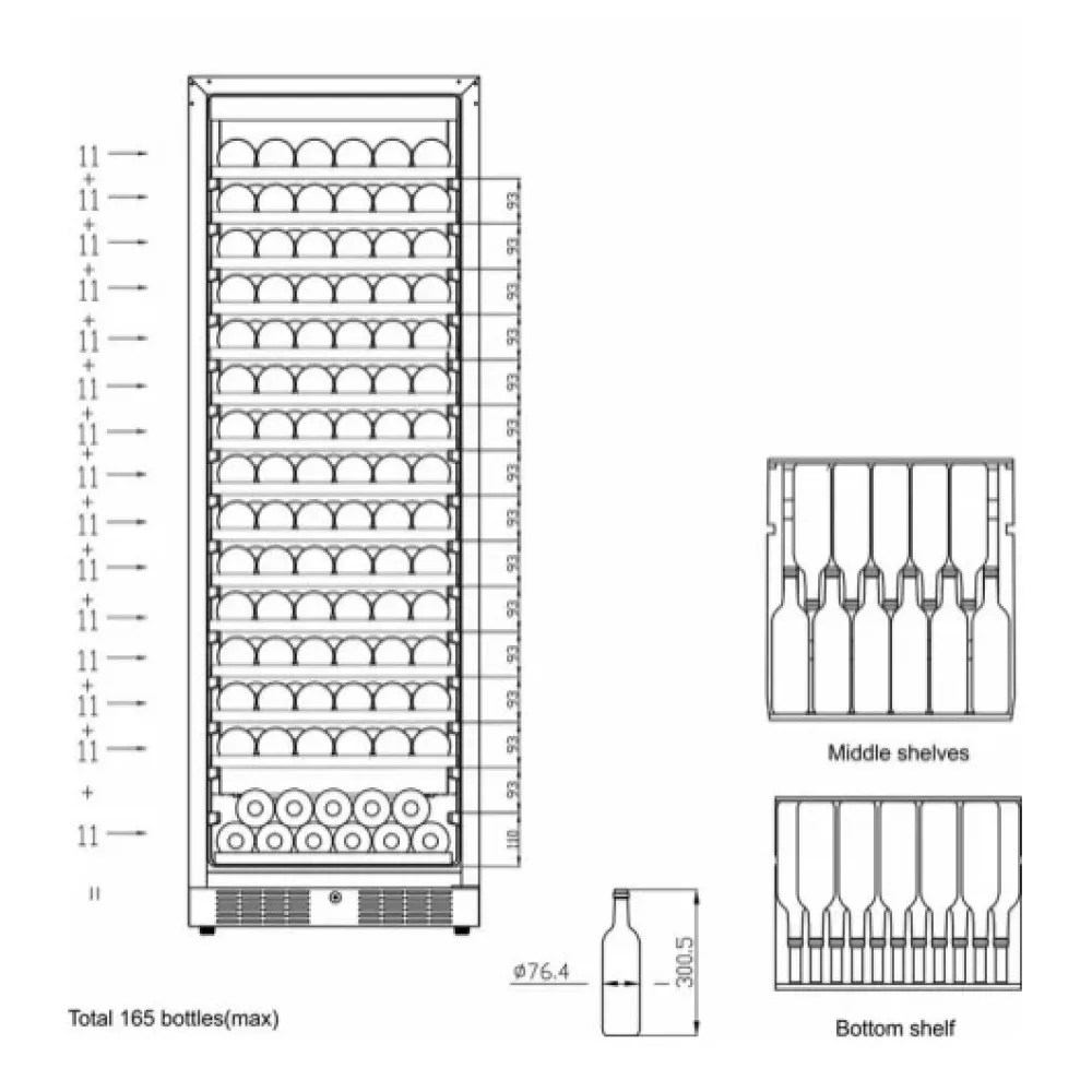 350L Elegant Black Wine Fridge