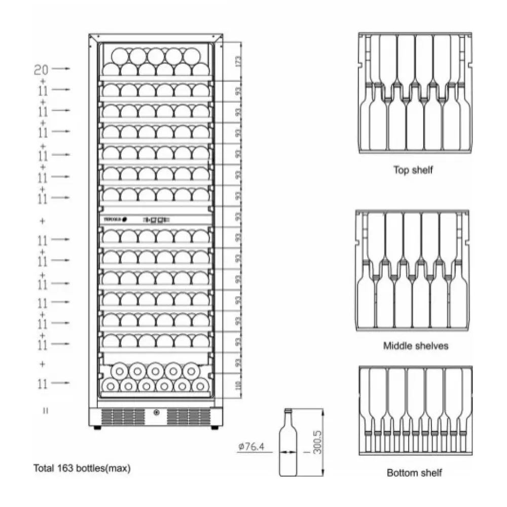 Premium 350L Wine Cooler with Dual Temperature Zones