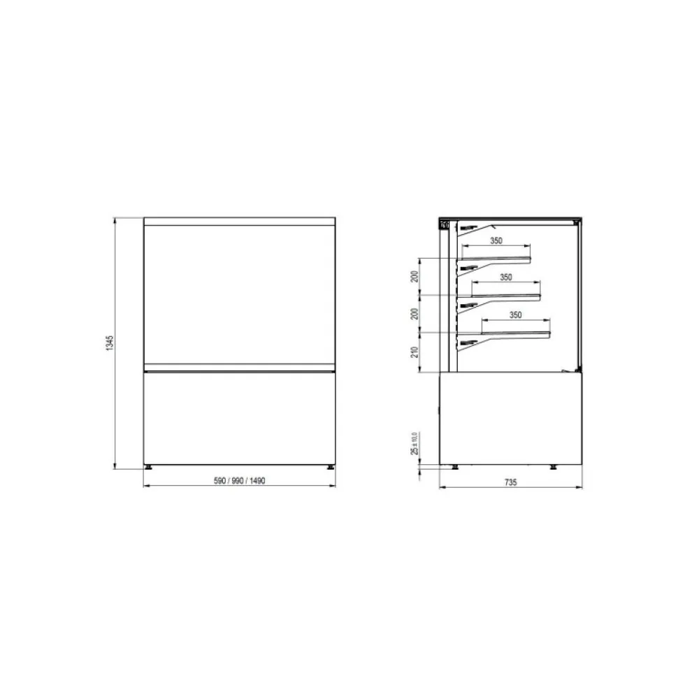 Chic Patisserie Display Case - PANORAMA Standard 1000