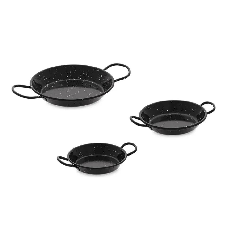 80 cm Enameled Steel Paella Pan Set