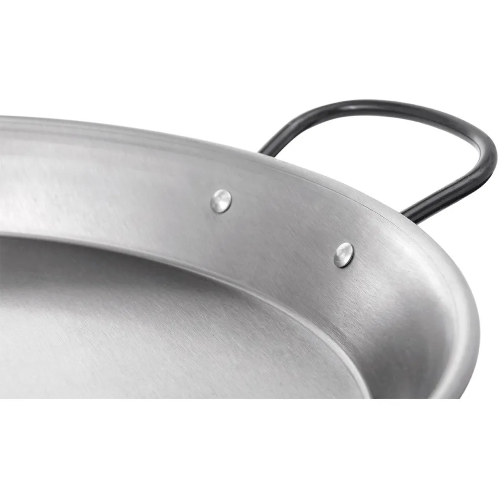 36cm Polished Steel Paella Pan for Induction Cooking
