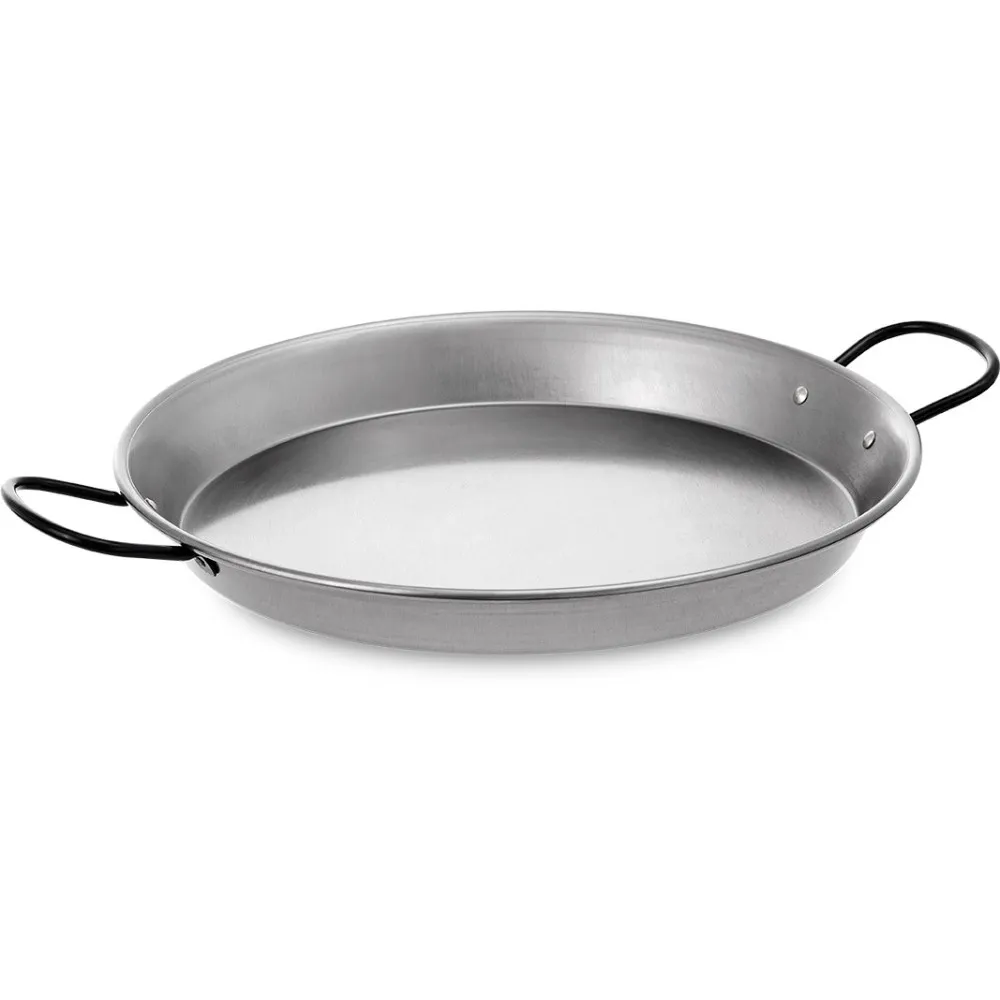 36cm Polished Steel Paella Pan for Induction Cooking