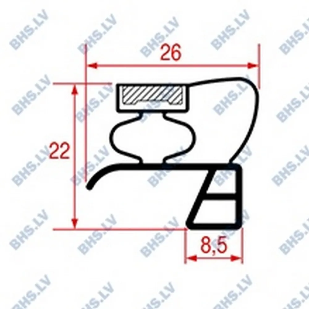 Customizable Magnetic Gasket L1002 - 2000 mm Customizable Magnetic Gasket L1002 - 2000 mm
