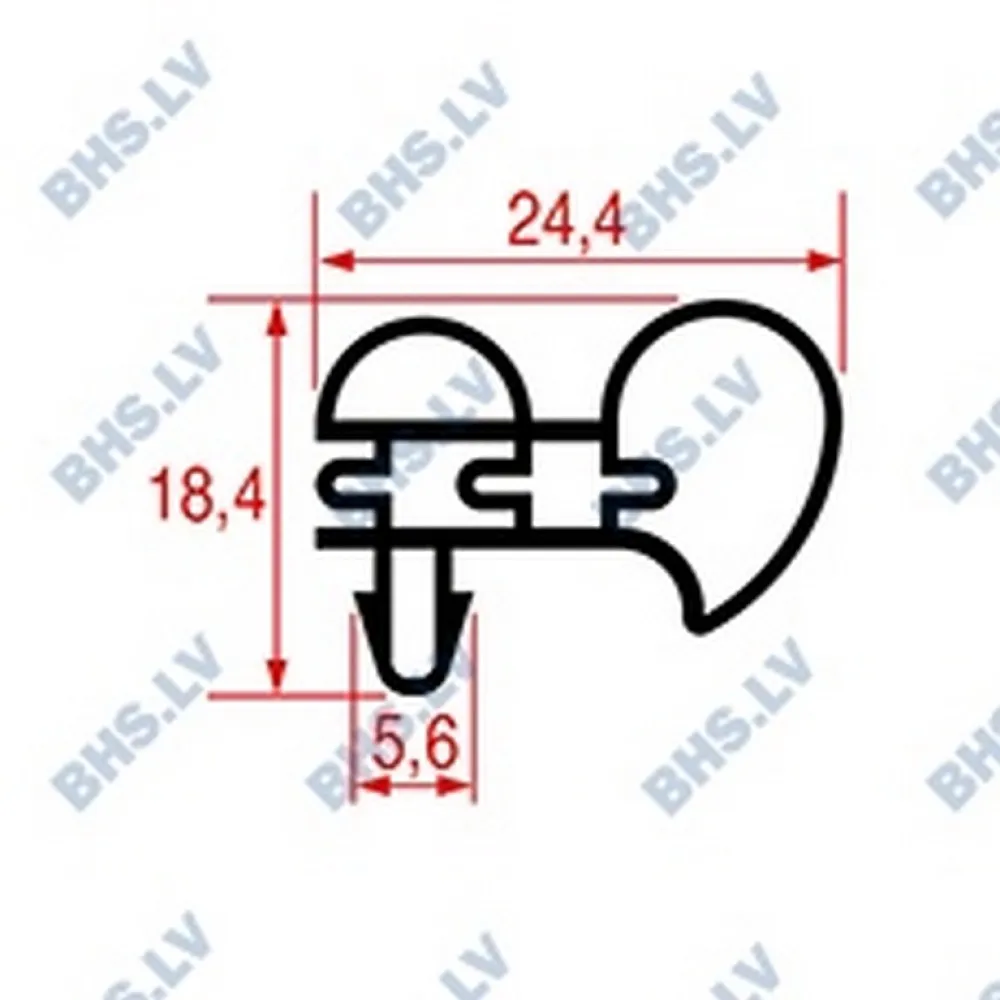 755x480 mm SNAP-IN GUMO PROFILIS