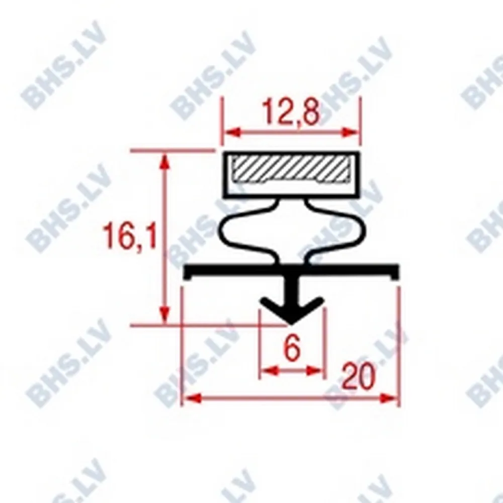 Snap-In Gasket L1036 - 2500 mm Grey Solution Snap-In Gasket L1036 - 2500 mm Grey Solution