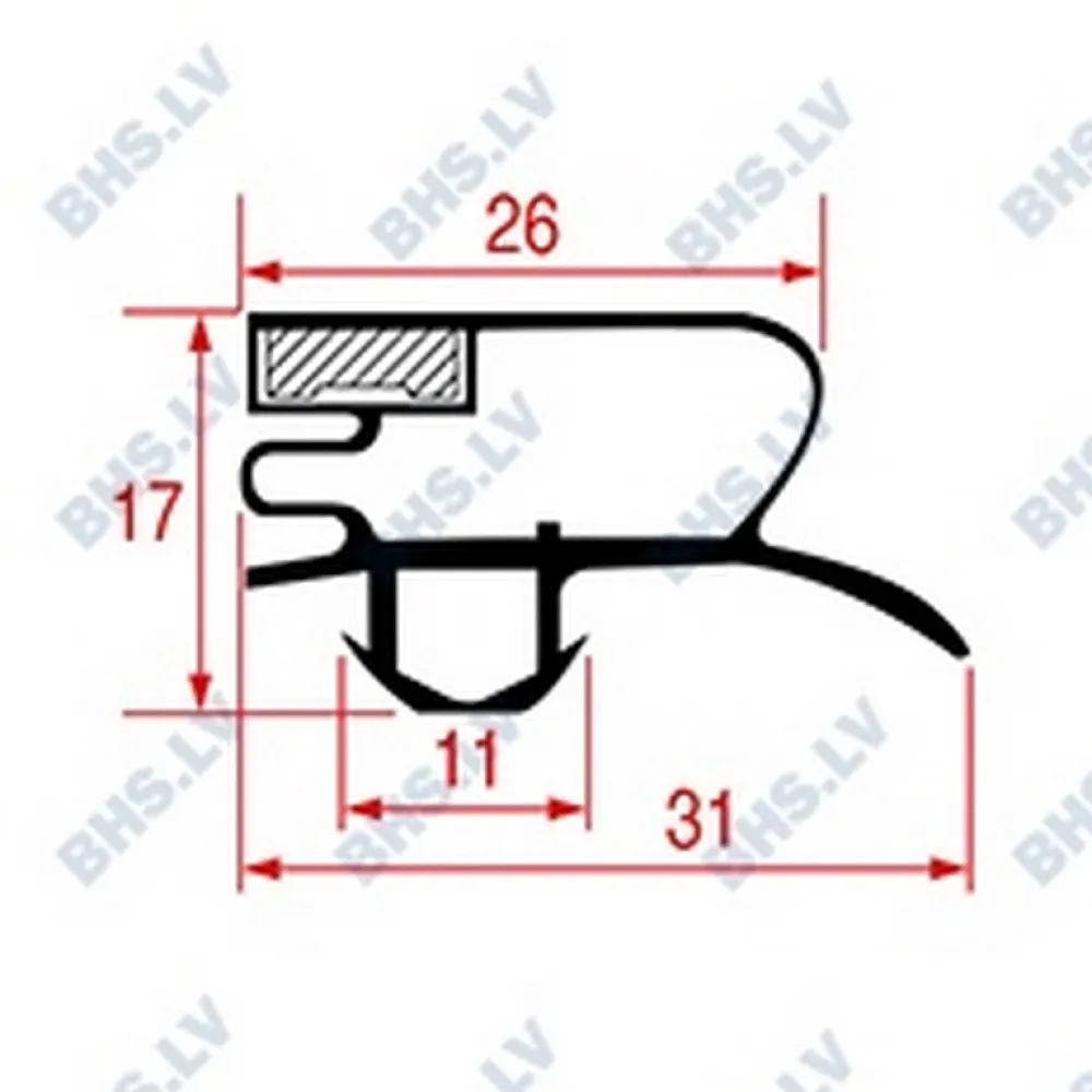 Joint Élastique SNAP-IN L1044 - 2500 mm Joint Élastique SNAP-IN L1044 - 2500 mm