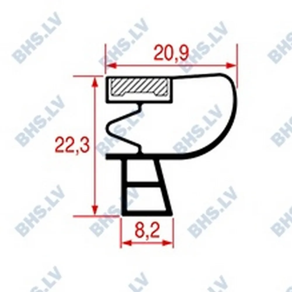 771x568 mm SNAP-IN GUMOS PROFILES