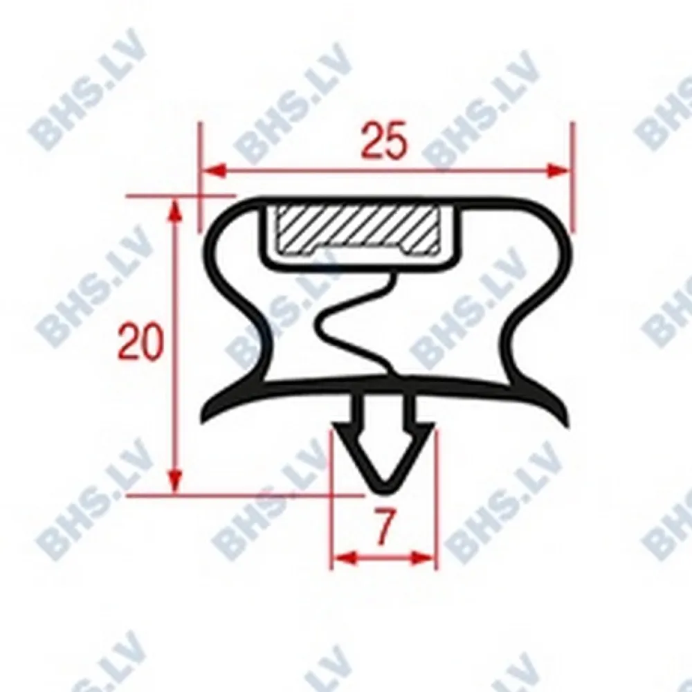 Tailored SNAP-IN GASKET L1058 - 2600 mm Length Tailored SNAP-IN GASKET L1058 - 2600 mm Length