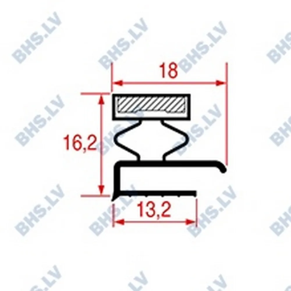 Durų sandarinimo guma AFINOX 1552x322 mm