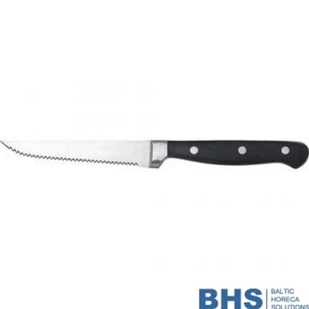 Couteau à Steak/Tomate 13 cm en Noir - Idéal pour les Gourmets