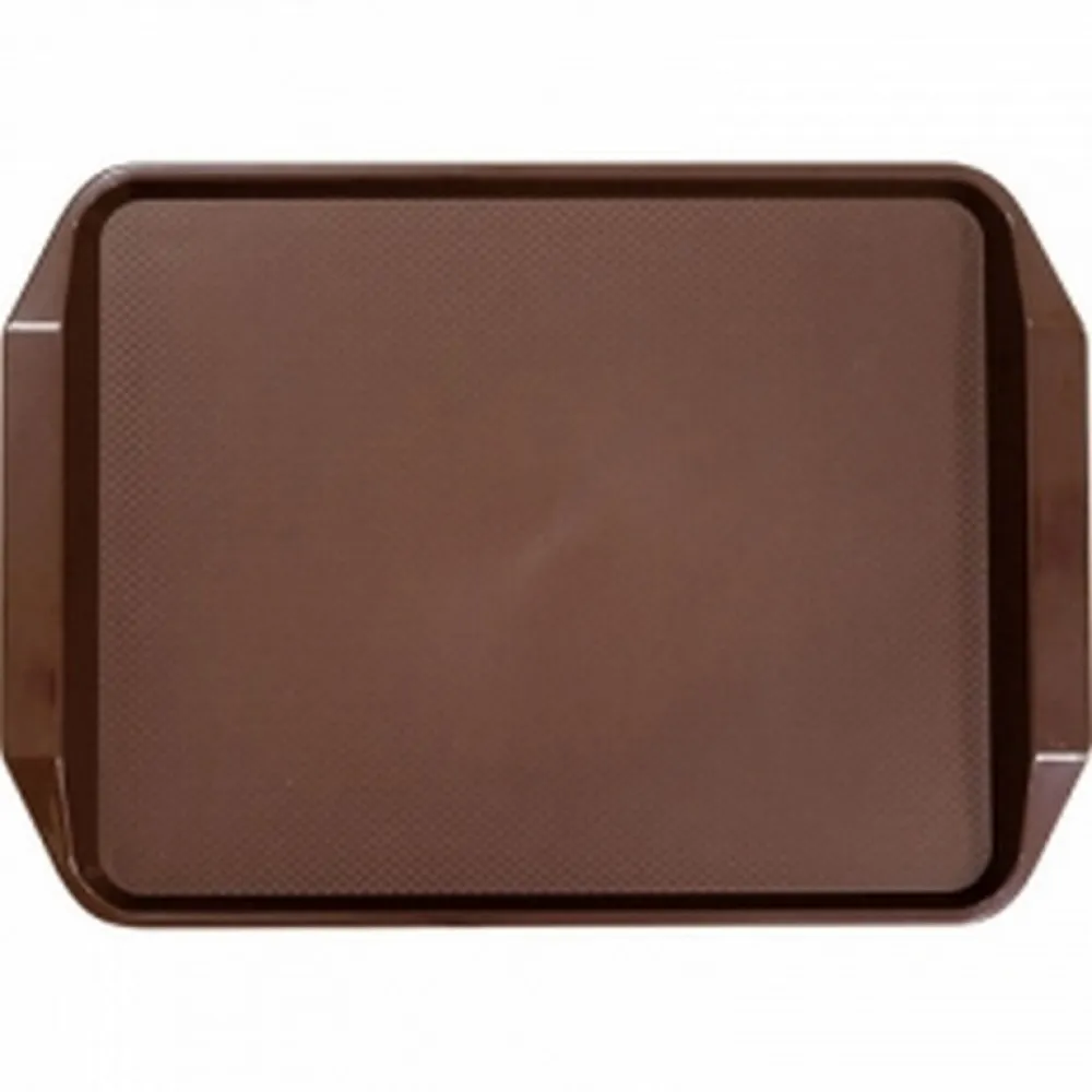 Versatile Non-Slip Serving Tray in Rich Dark Brown - 43x30.5 cm