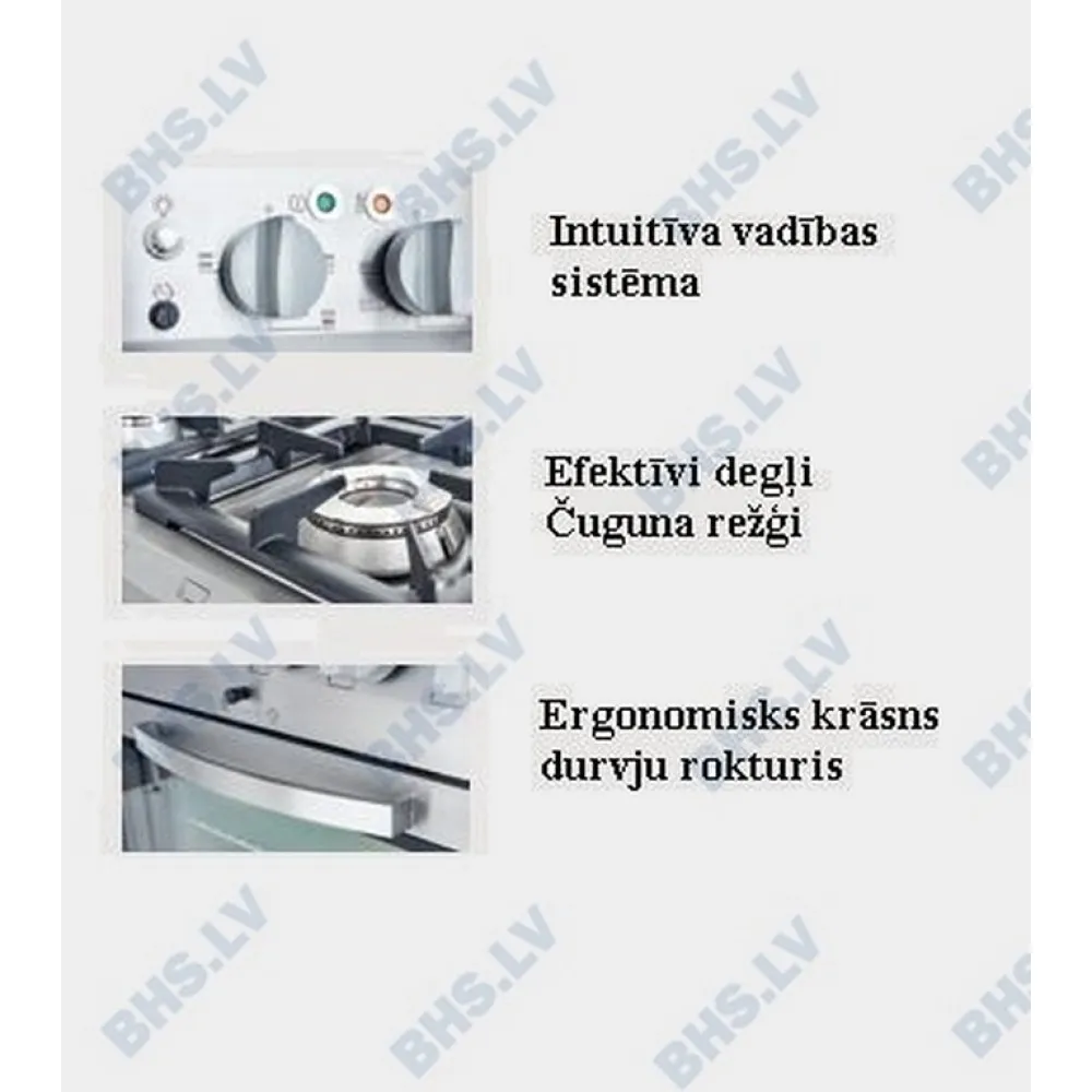Gāzes plīts ar cepeškrāsni 32.5/6.0 kW Gāzes plīts ar cepeškrāsni 32.5/6.0 kW