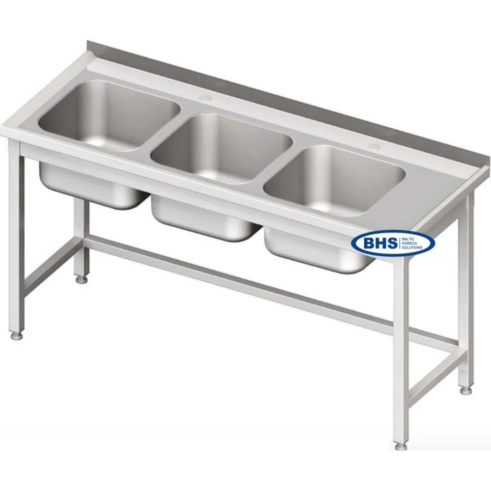 Triple Sink Stainless Steel Workbench
