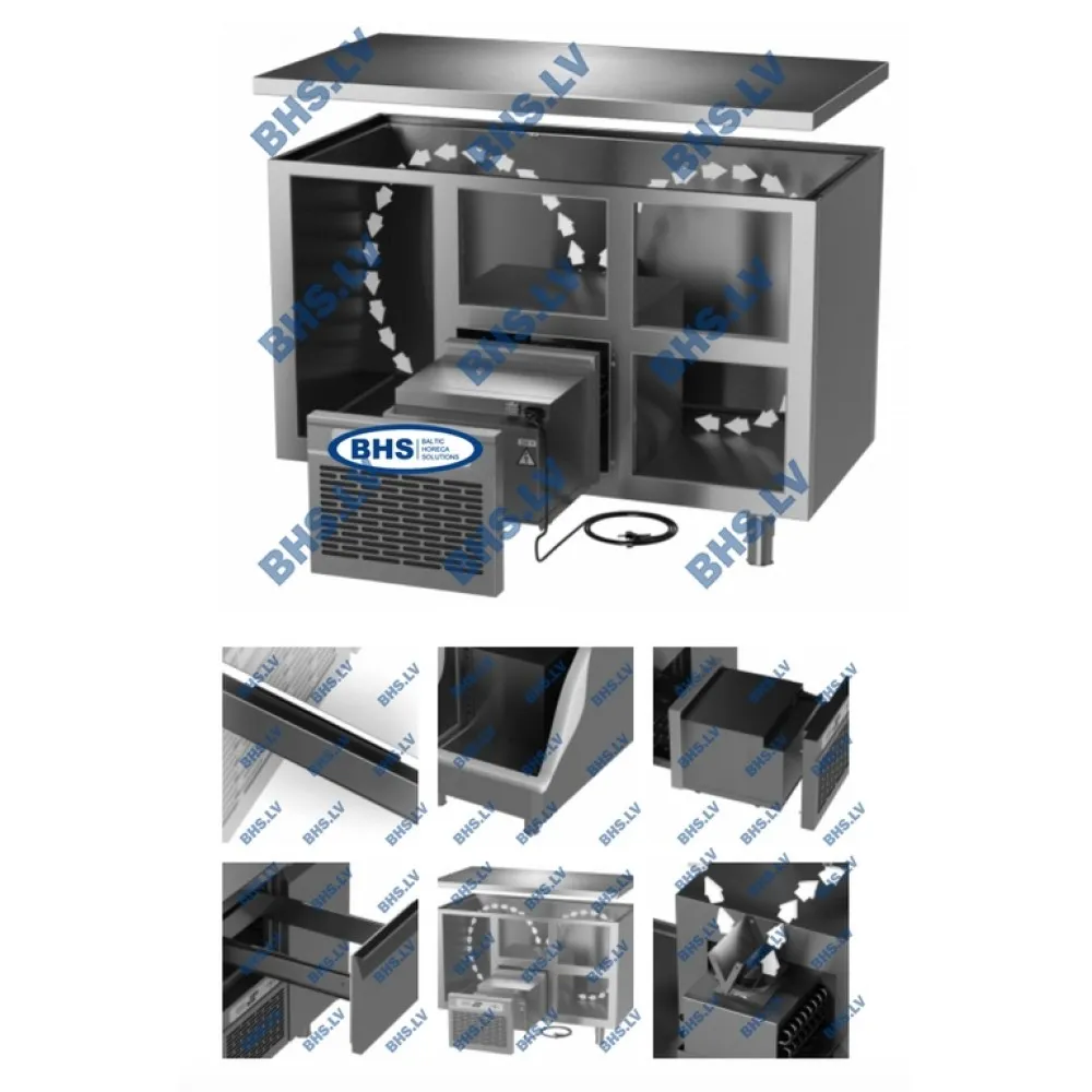 Heavy-Duty Cooling Counter with Drawers - 2130 mm