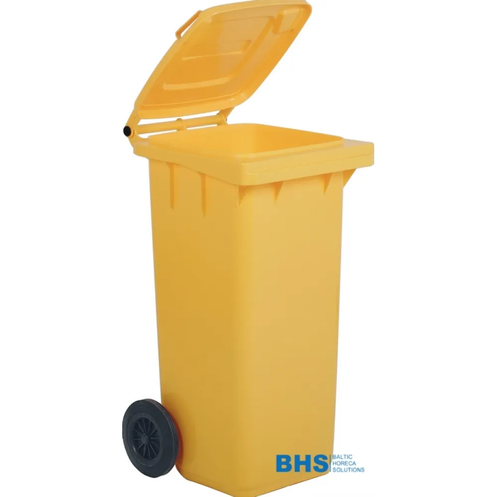 Vibrant Yellow 120-Liter Trash Can