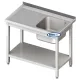 Industrial-Style Metal Table with Sink and Storage Shelf